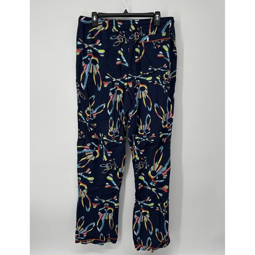 Psycho Bunny Men's Lounge Pajama Pants Large Blue Lime Bunny Logo‎ All Over
